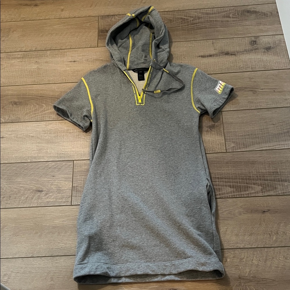 Marc Jacob’s Gray Hoodie Dress with Yellow Highlights. Size Small.